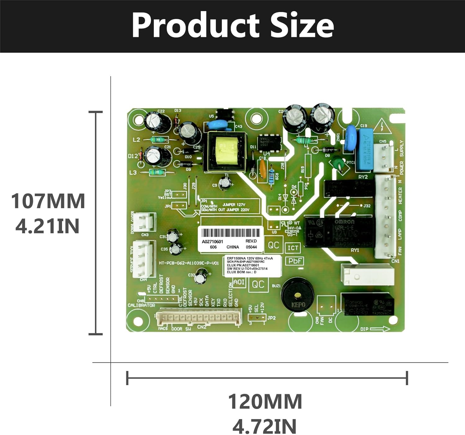 A02710601 Frigidaire Refrigerator Control Board Compatible Electrolux Kenmore