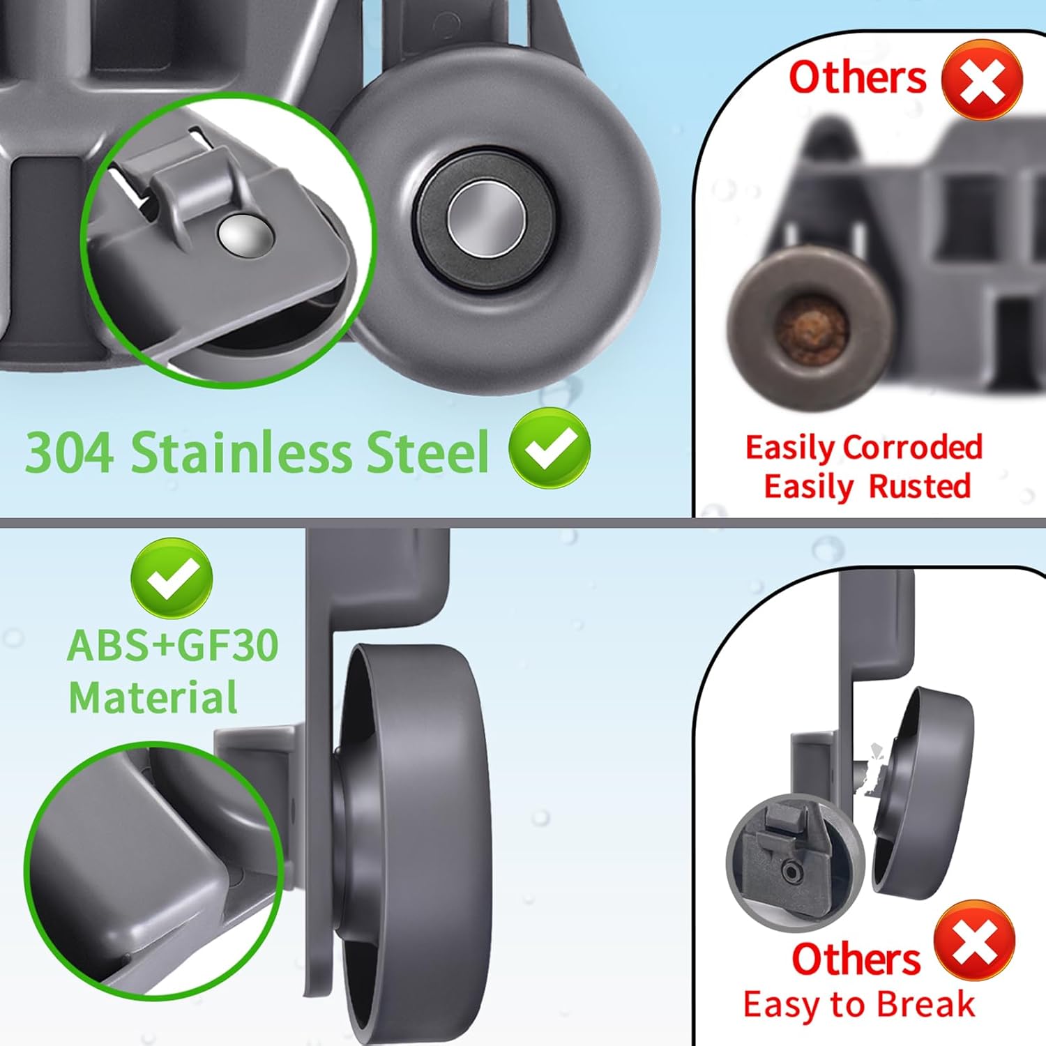 W10195416 KitchenAid Dishwasher Rack Wheels Compatible Whirlpool Maytag