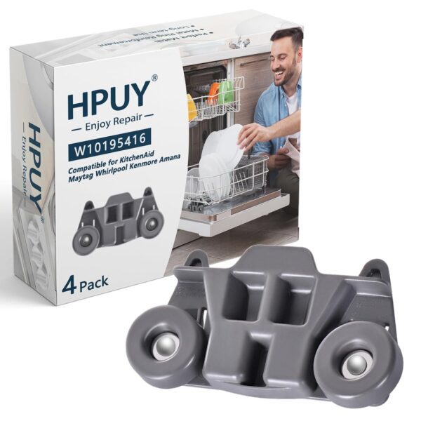 W10195416 KitchenAid Dishwasher Rack Wheels Compatible Whirlpool Maytag