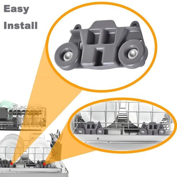 W10195416 KitchenAid Dishwasher Rack Wheels Compatible Whirlpool Maytag