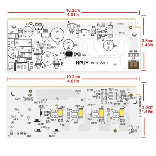 W10515057-Whirlpool-Kenmore-Maytag-Refrigerator-led-light-HPUY-76529850 W10515057 Whirlpool Kenmore Maytag Refrigerator led light HPUY
