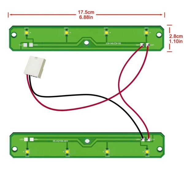 W11043011 W10866538 Whirlpool Kenmore Maytag Amana Ikea Refrigerator LED Light Module Replacment -No Cover HPUY