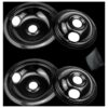 GE Drip Pan B0B7457P2R detail view showing Ceramic and black drip pans