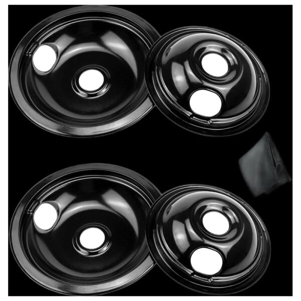 GE Drip Pan B0B7457P2R detail view showing Ceramic and black drip pans